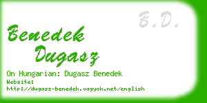 benedek dugasz business card